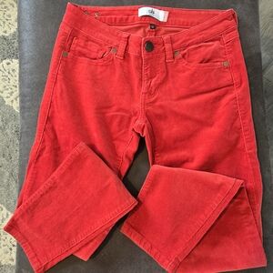 CAbi Women's Fiery Red Corduroy Straight Leg Pants